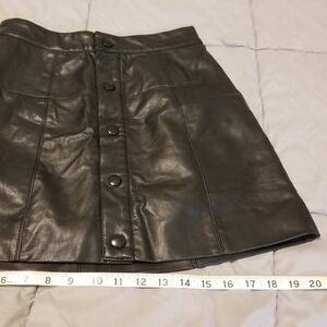 Free people button leather skirt
